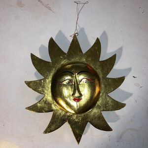 Unbranded Gold Sun Face Decor One Size